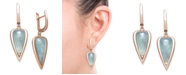 Macy's Milky Aquamarine Drop Earrings in Rose Gold over Silver